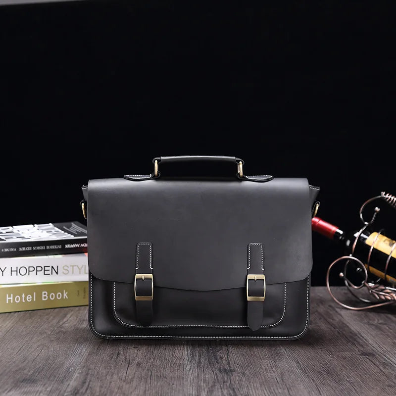 Liam | Retro PU Leder Aktentasche Crossbody Messenger Tasche