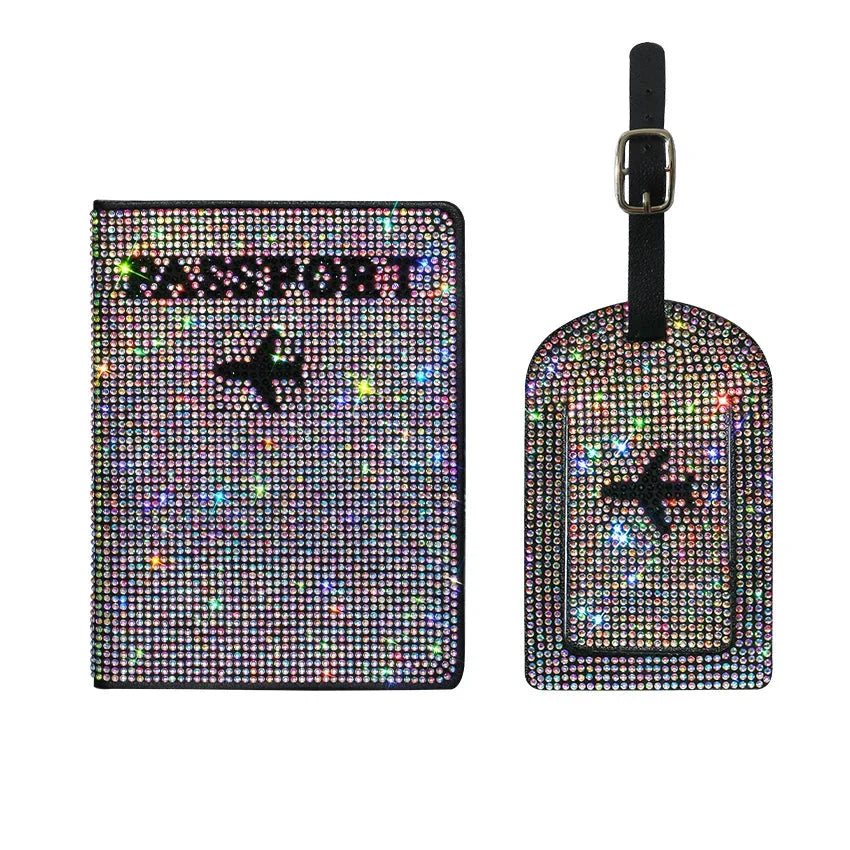 Lottie | Glitzernder Reisepasshalter & Gepäckanhänger Set