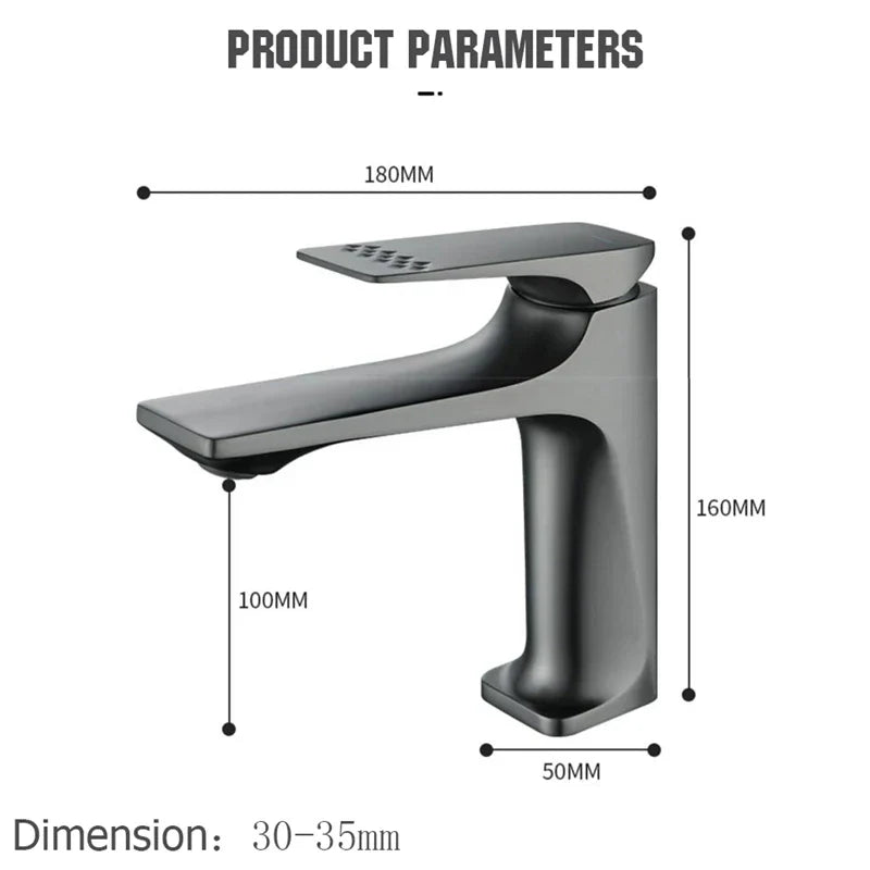  Badezimmerhahn -hochwertiges Metall, Wasserunterricht, Kratzerresistent, einfache Installation, modernes Design-5
