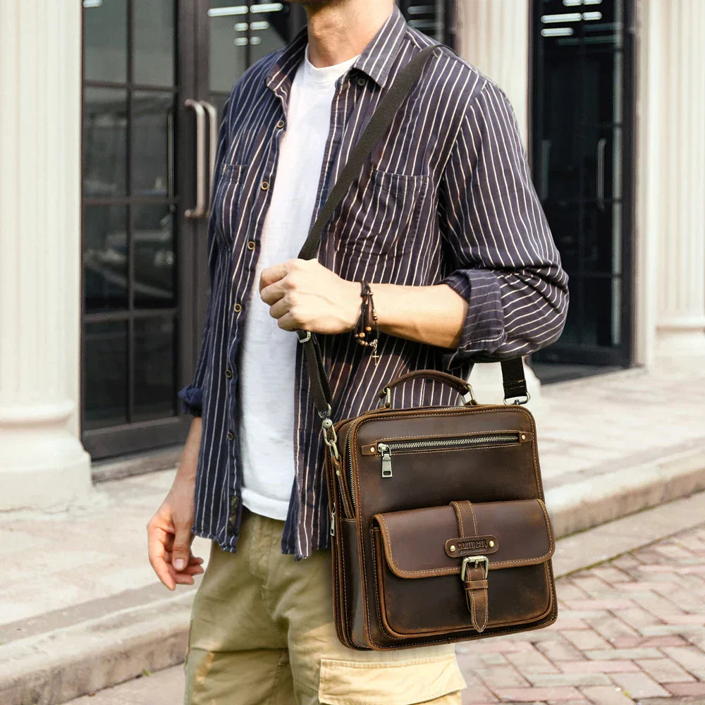 Lucas | Leder Crossbody Messenger Umhängetasche