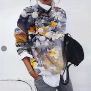 Solen | Stilvoller Damenpullover mit Blumenprint