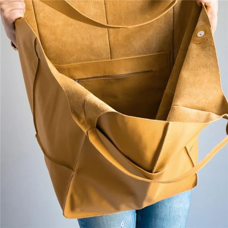 Lily | Damen Große Vegane Leder Tote Schultertasche