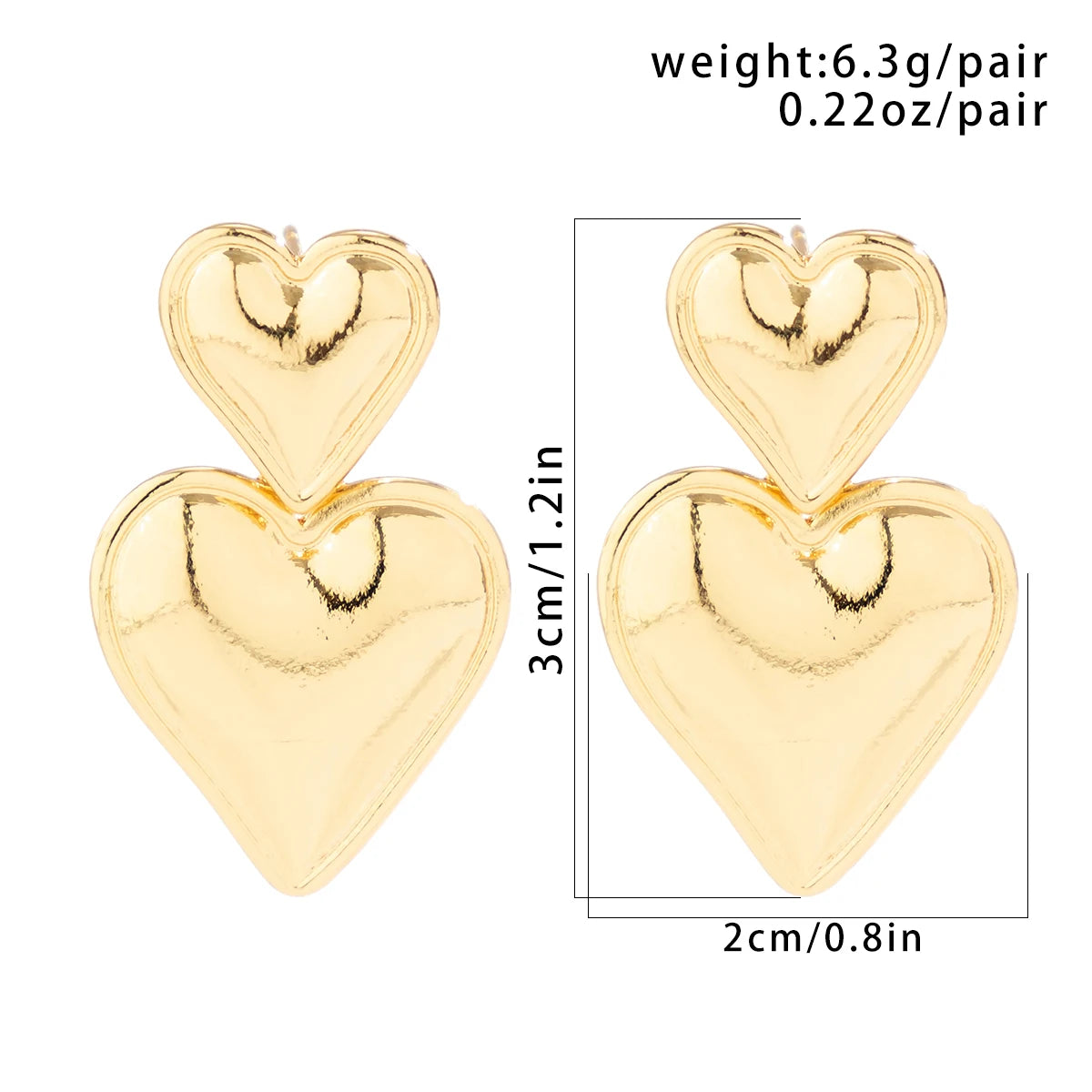 Leonie | Elegante Doppelherz-Ohrringe für Damen