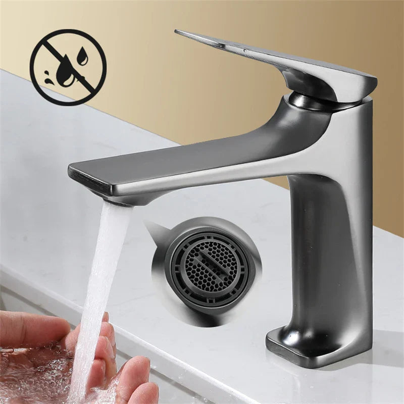  Badezimmerhahn -hochwertiges Metall, Wasserunterricht, Kratzerresistent, einfache Installation, modernes Design-3