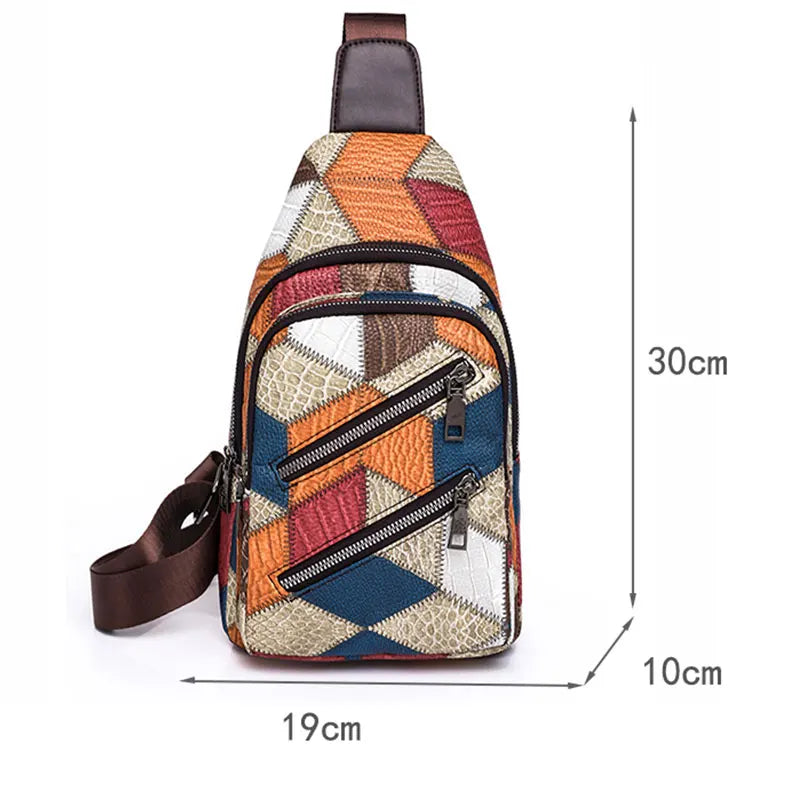 Fleur | Damen Farbblock Crossbody Tasche aus geprägtem PU-Leder