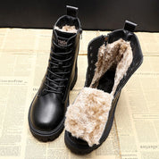 Zhena | Stylische und Warme Winterstiefel mit Reißverschluss und Schnürung