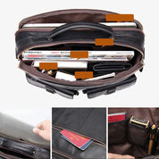 Max | Echte Leder Aktentasche Crossbody Messenger Reisehandtasche