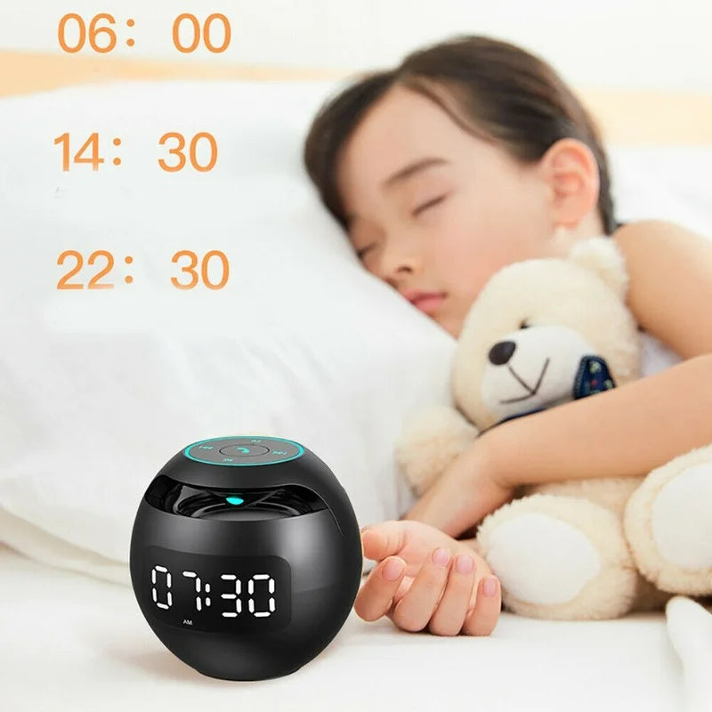 Multifunktionaler Bluetooth -Weckerlautsprecher mit LED -Display und farbenfrohe Nachtlicht - 2200 mAh Akku-6