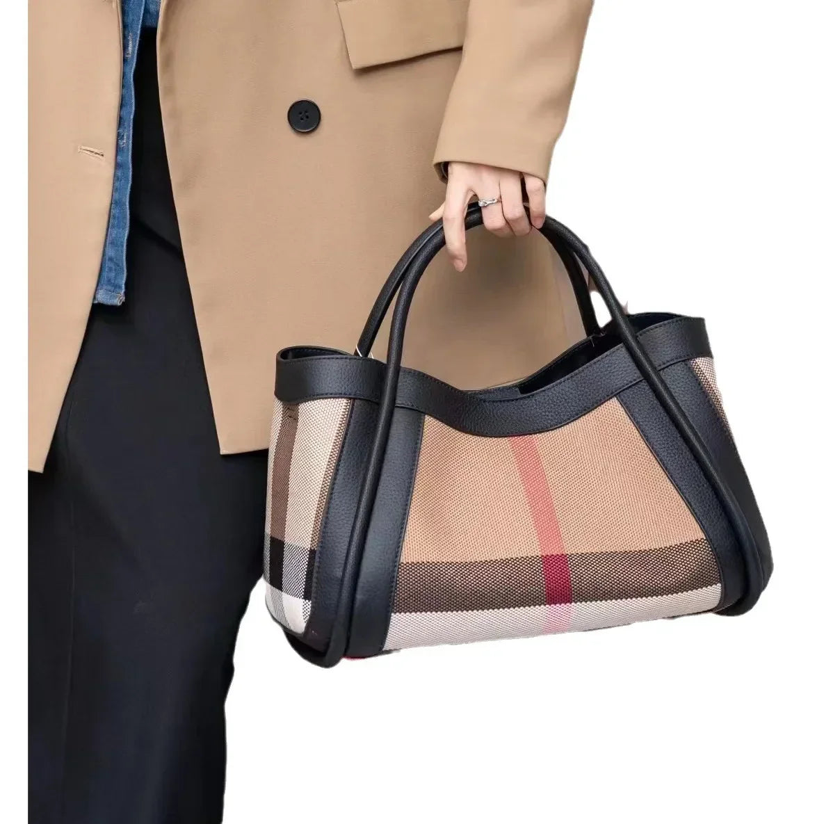 Sophia | Damen Leder Patchwork Große Crossbody Handtasche
