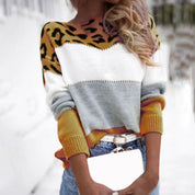 Stephanie | Gestrickter Pullover mit Leopardenmuster für Damen