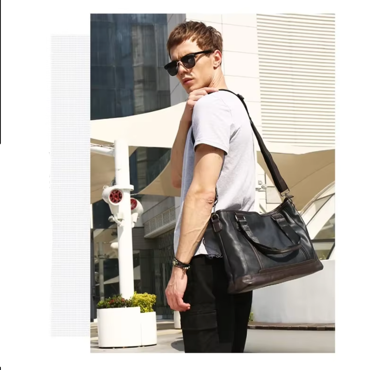 Jack | Stilvolle Herren PU-Leder Reise Crossbody Messenger Tasche