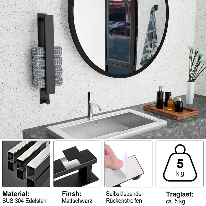  Stickrack - Selbstadhäsive Handtuchregal - Bohrer - frei und kompakt für Badezimmer-5