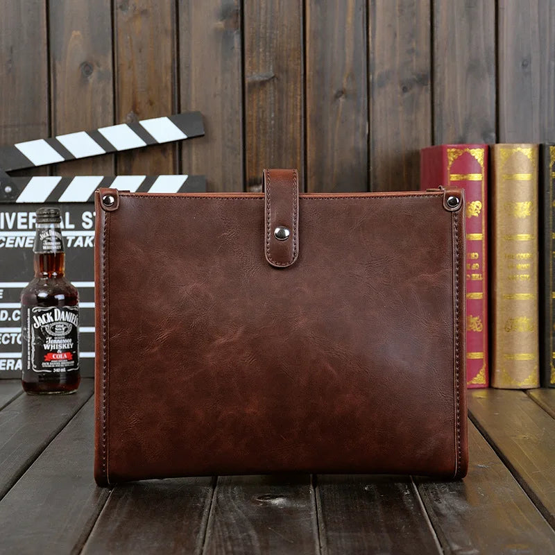 Liam | Retro Geschäfts Leder Schultertasche