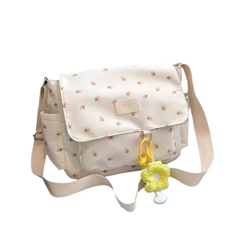 Eva | Damen Blumen Canvas Schultertasche