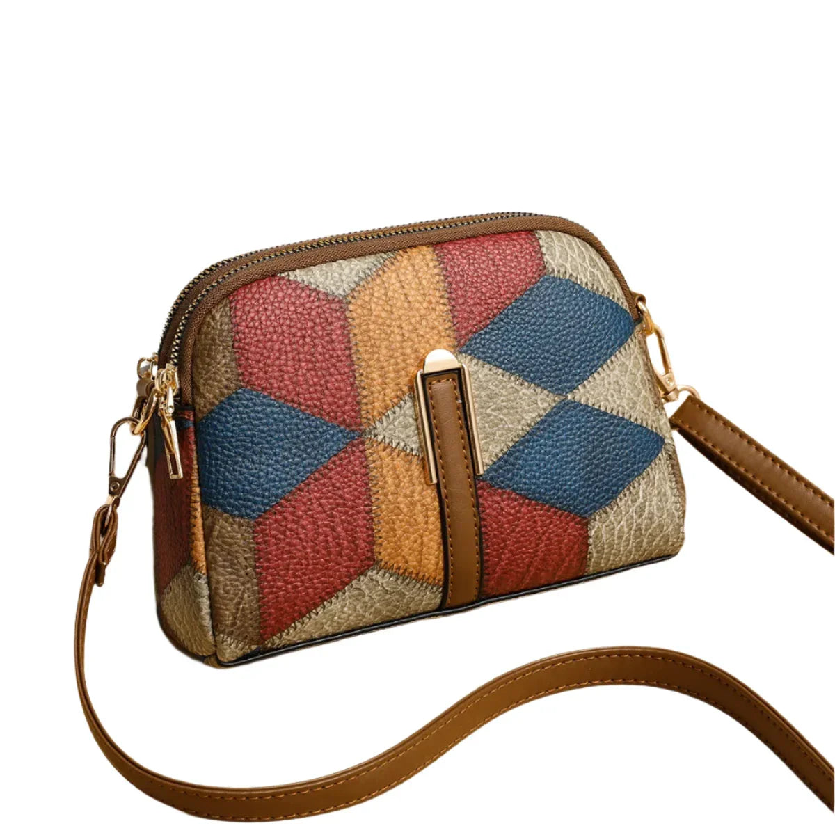 Sophie | Damen Patchwork Leder Mini Umhängetasche