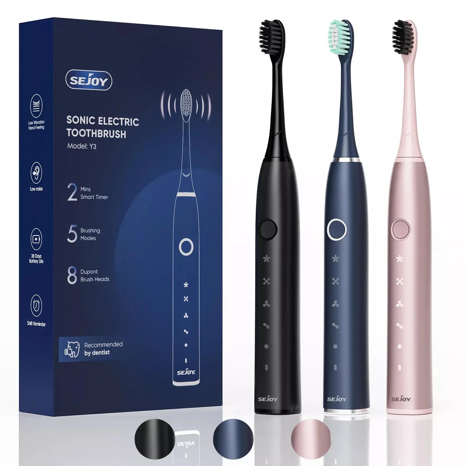 Freshsonic - 5 -Modi Elektrische Zahnbürste mit Whitening & Reisekoffer-2