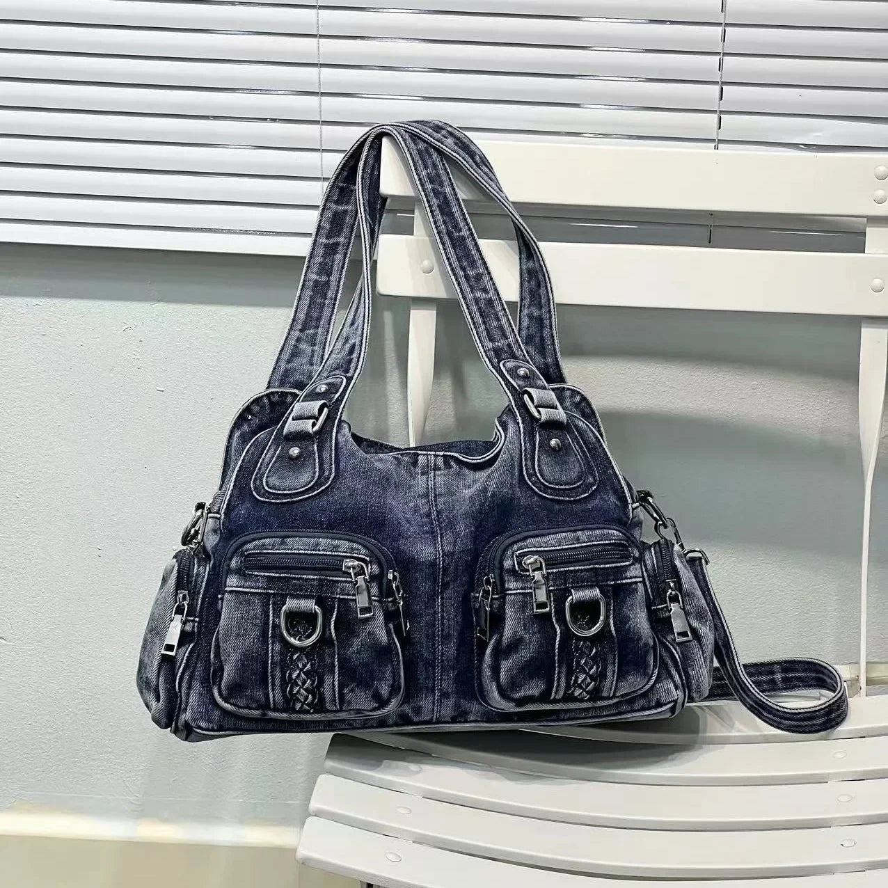 Daisy | Vintage gewaschene Denim Crossbody Messenger Tasche