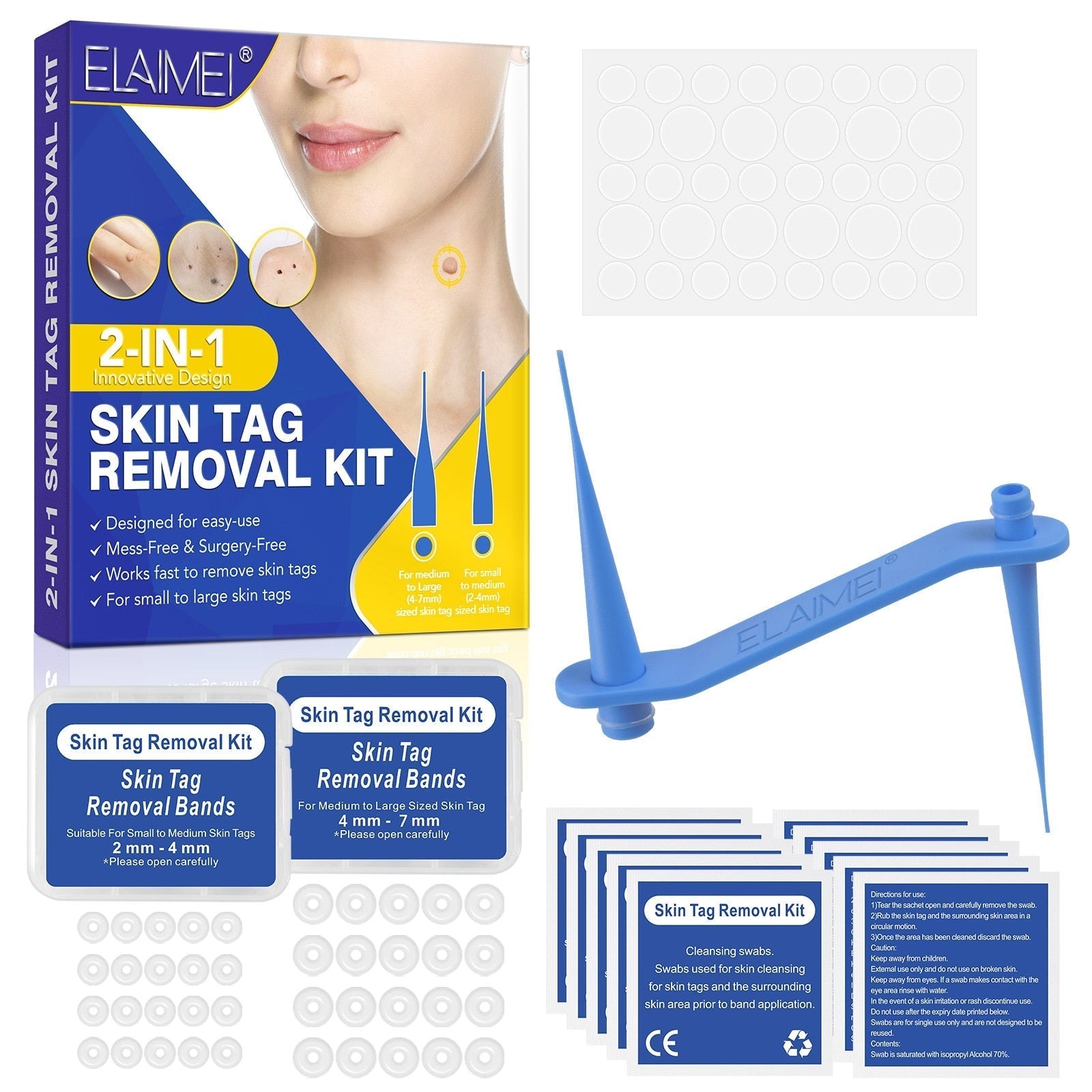 Skin-Tag-Entfernungskit-2-in-1 Silikonbandligationssystem für den sicheren Heimgebrauch-2