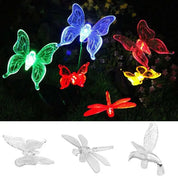 Solar Gartenlampe mit Buntkolibri, Schmetterling und Libelle – Wetterfestes, Umweltfreundliches Design für Charmante Außenbeleuchtung 3