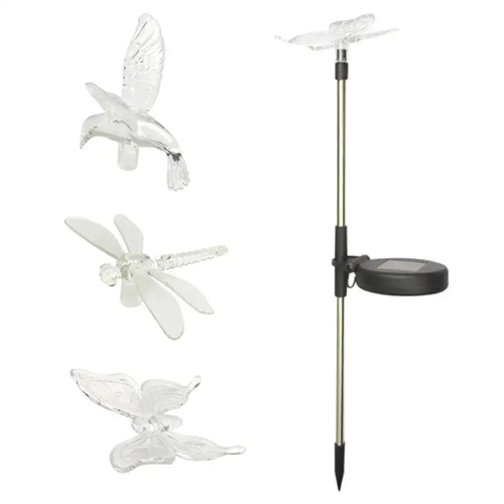 Solar Gartenlampe mit Buntkolibri, Schmetterling und Libelle – Wetterfestes, Umweltfreundliches Design für Charmante Außenbeleuchtung 6