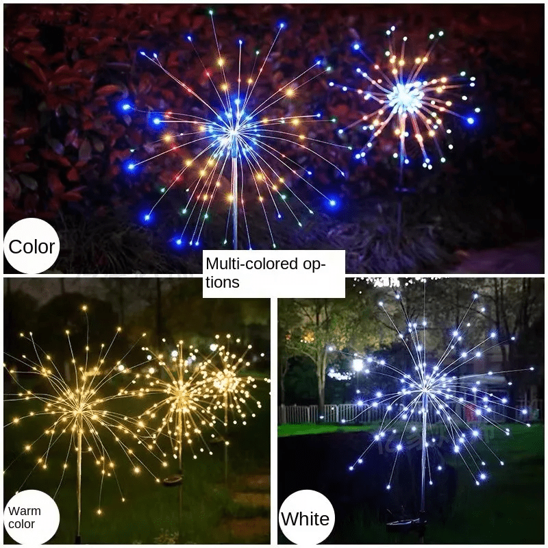 Solarbetriebene Gartenlichter mit Flexibler Kupferdrahtbeleuchtung – Warmweiß und RGB LED, Wasserfest, 100 LEDs, 10 Meter Länge 3