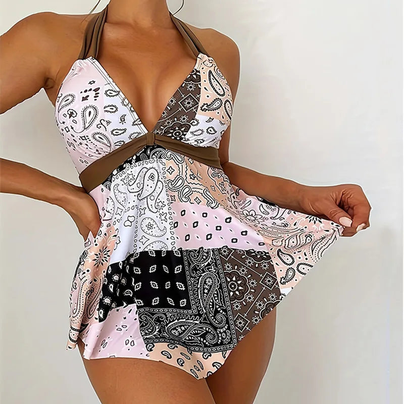Clara | Stilvoller Bandana Print Badeanzug Cover-Up