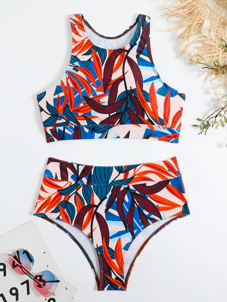Sportlicher Hochverkleidungsbikini mit Racerback Top 6
