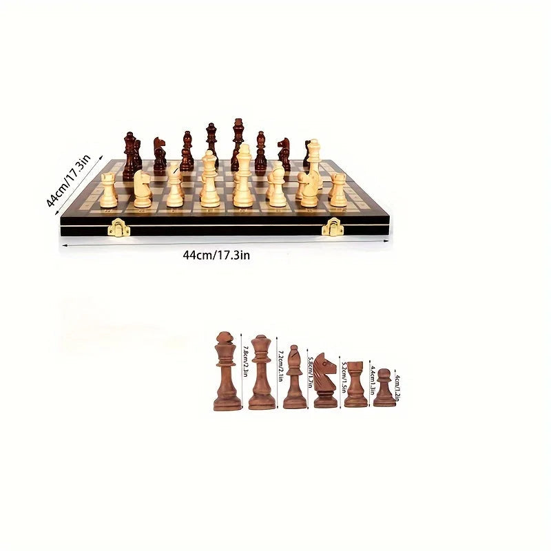 Strategio – Faltbares Schachspiel aus Holz mit Filzspielbrett 5