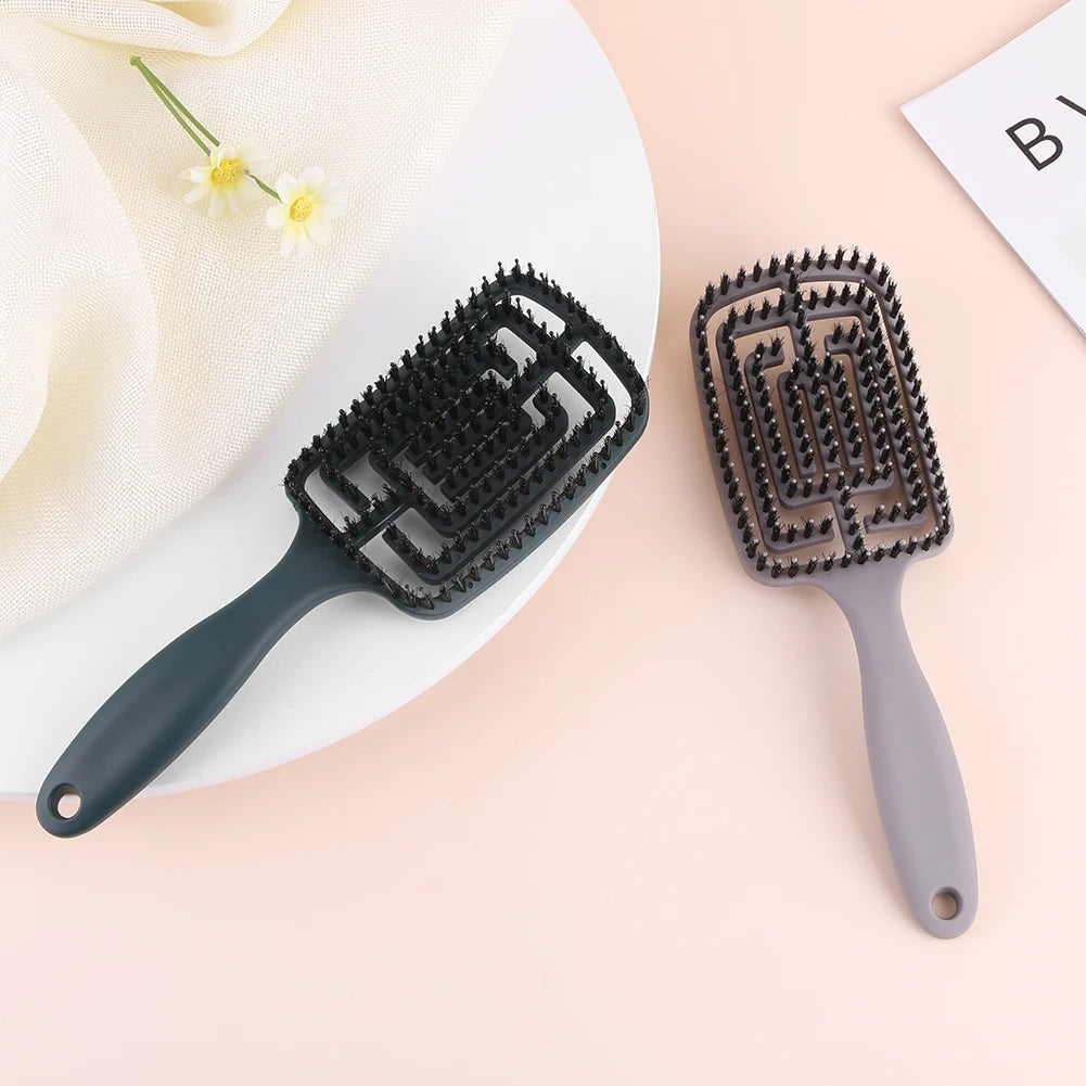 TangleFree - Nylon Borders Detangler Pinsel für gekrümmtes Styling 3