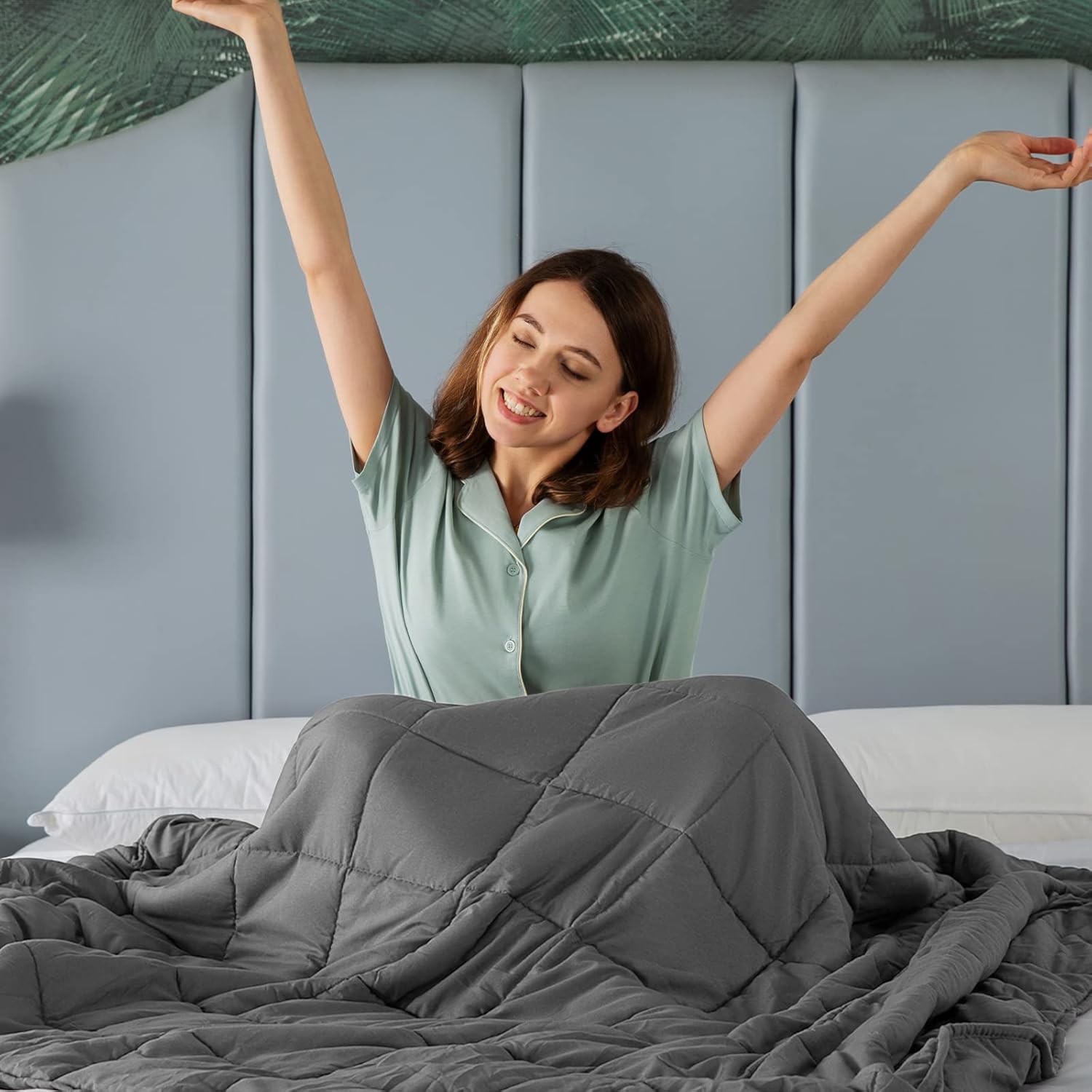 Therapeutische Gewichtsdecke Für Erholsamen Schlaf Atmungsaktives Material 1