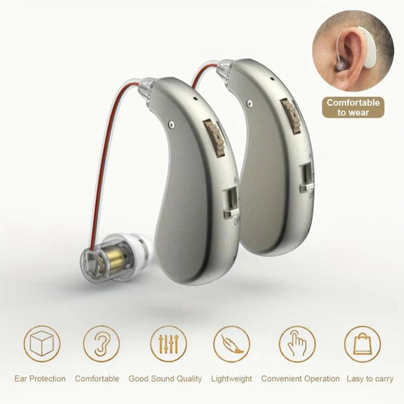 USB -wiederaufladbare Bluetooth -Hörgerät -Kopfhörer für Senioren 5