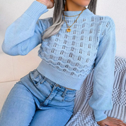 Selene | Winterpullover im Crop-Top-Stil mit stilvollem Strickmuster für Damen