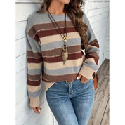Lita | Bequemer Damenpulli mit Streifen und Langarm
