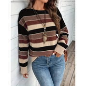 Lita | Bequemer Damenpulli mit Streifen und Langarm