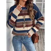 Lita | Bequemer Damenpulli mit Streifen und Langarm