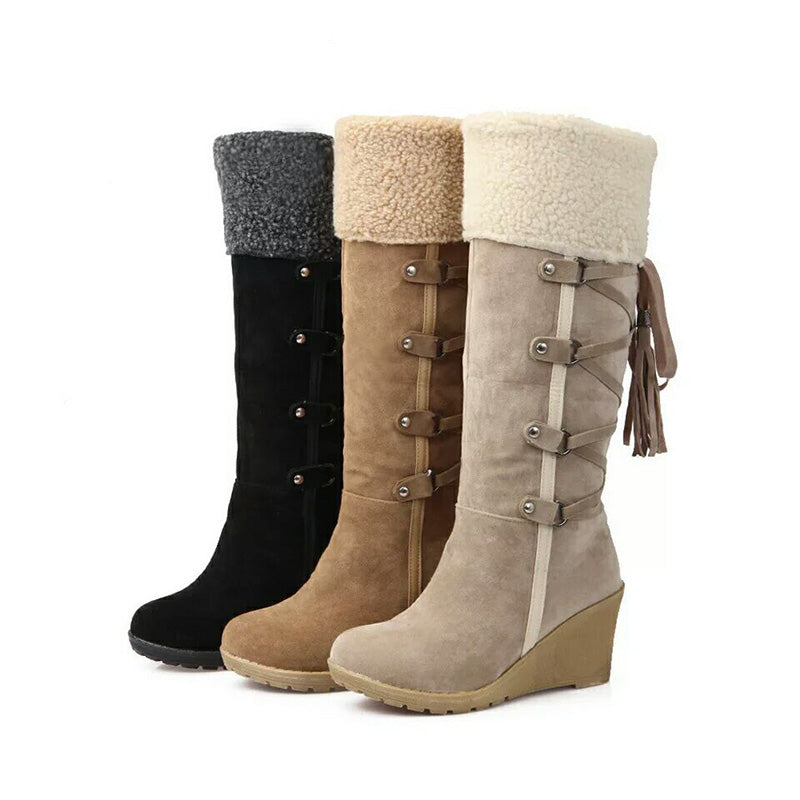Warme Winterstiefel mit Keilabsatz | Stylische Winterstiefel für Damen 1