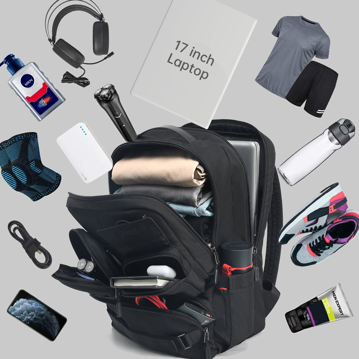 Wasserdichter taktischer 17,3-Zoll-Laptop-Rucksack 6