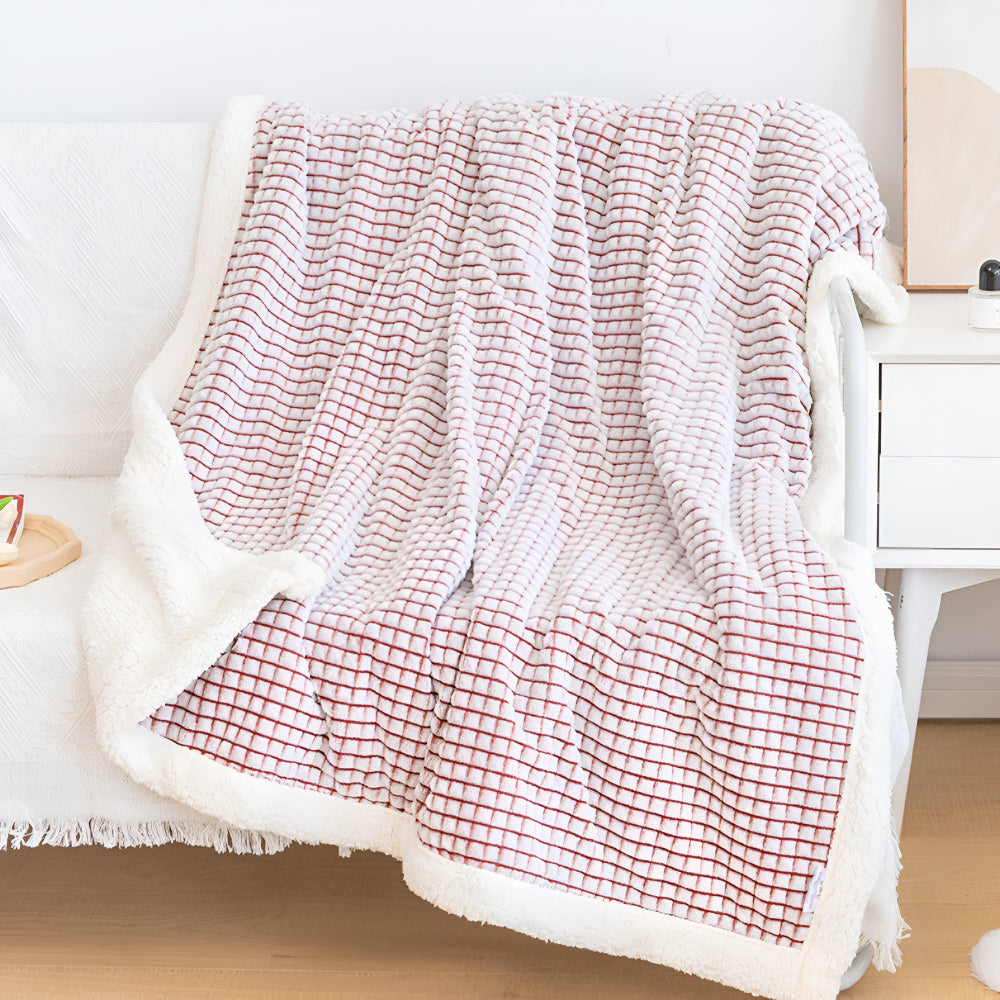Weiche Waffel Sherpa Decke für ultimativen Komfort und Wärme 12