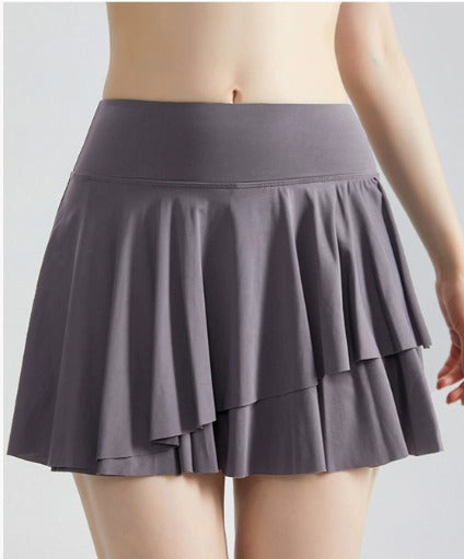 Sportlicher & Funktionaler Damen Tennisrock mit Shorts und Taschen