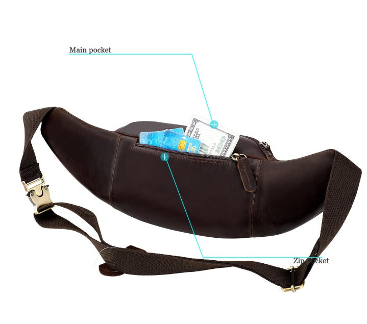 Max | Luxuriöse Leder Reisetasche Crossbody Gürteltasche