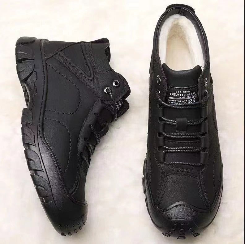 Jorge | Robuste Winterstiefel aus Echtem Leder mit Logo-Druck