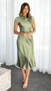 JASMIN | Satin-Cross-Over-Kleid