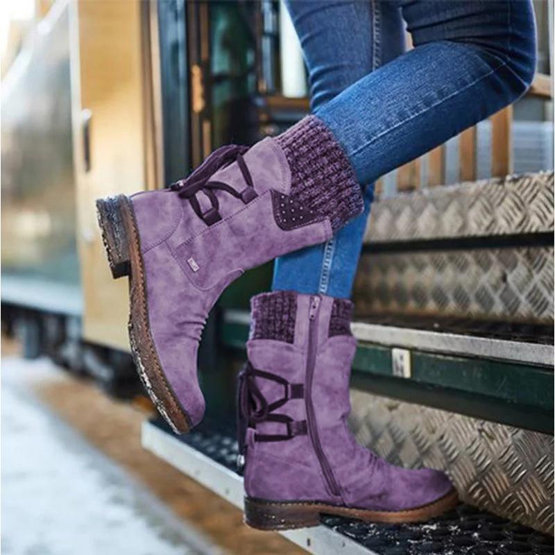 Winterstiefel mit niedrigem Absatz für Damen | Bequemes und warmes Design 4