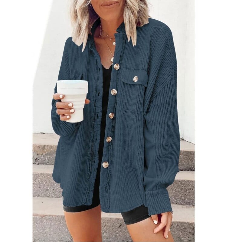 Elleer | Modische Cordjacke mit Knöpfen
