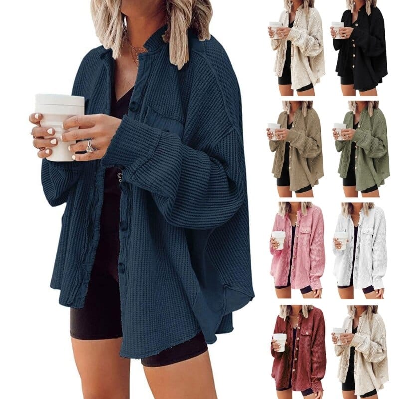 Elleer | Modische Cordjacke mit Knöpfen