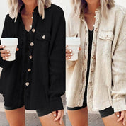 Elleer | Modische Cordjacke mit Knöpfen