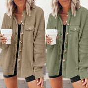 Elleer | Modische Cordjacke mit Knöpfen