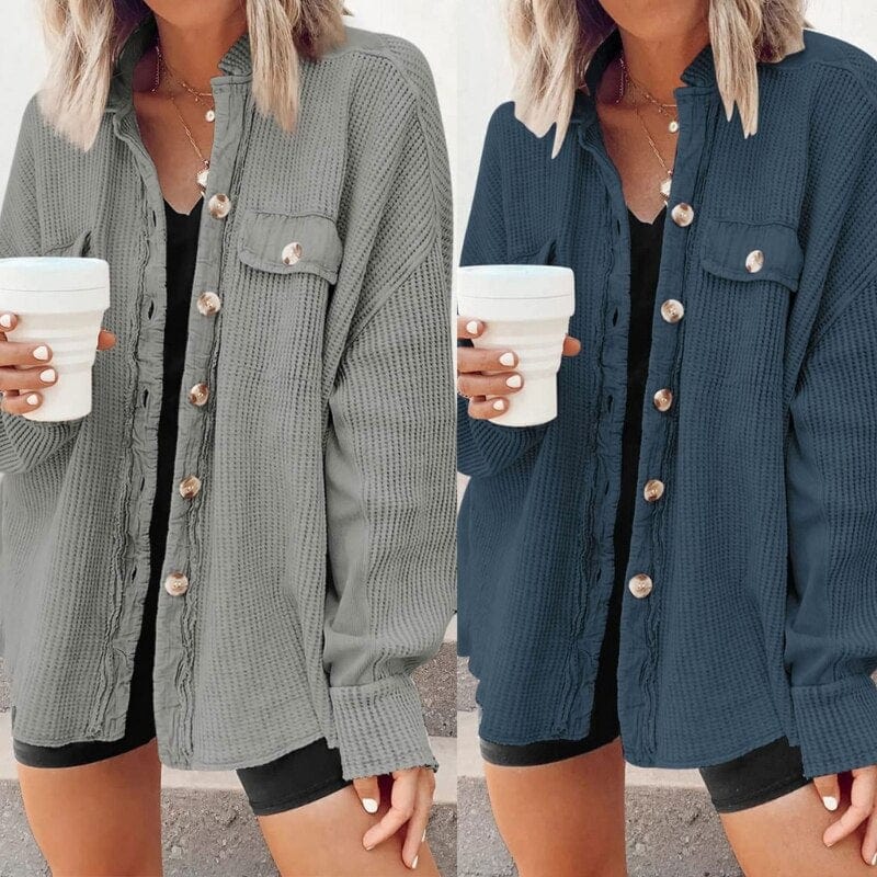 Elleer | Modische Cordjacke mit Knöpfen