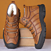 Jorge | Robuste Winterstiefel aus Echtem Leder mit Logo-Druck