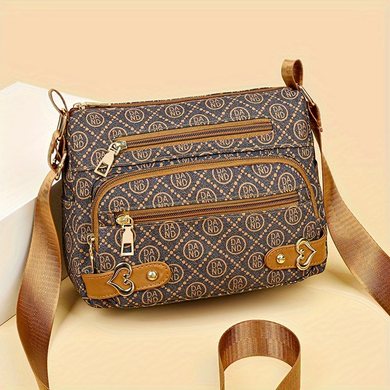Valeria | Retro Buchstaben Druck Schultertasche